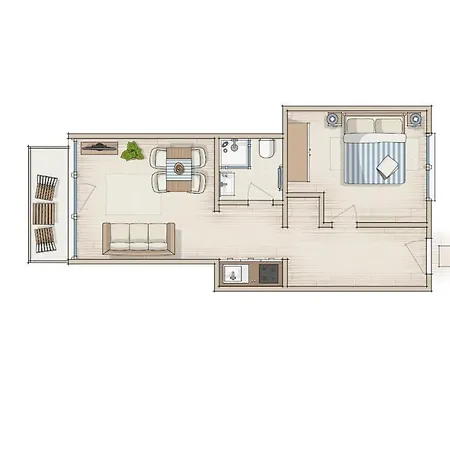 Apartment Stromdampfer, Stromblick